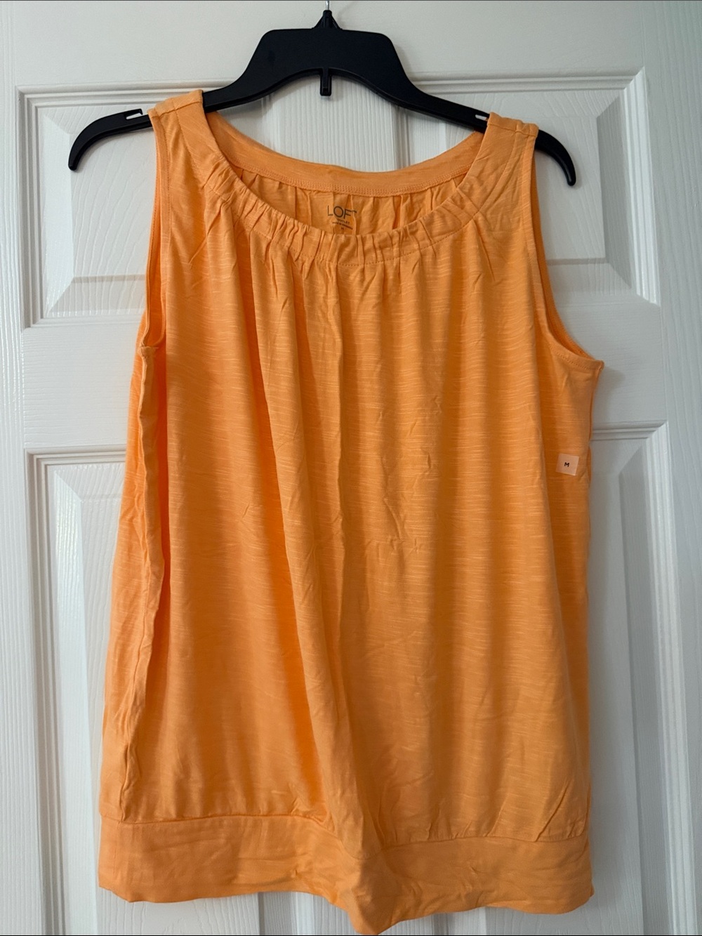 NWT LOFT  Lightweight Gathered Neck Tank Top - creamsicle  Orange color